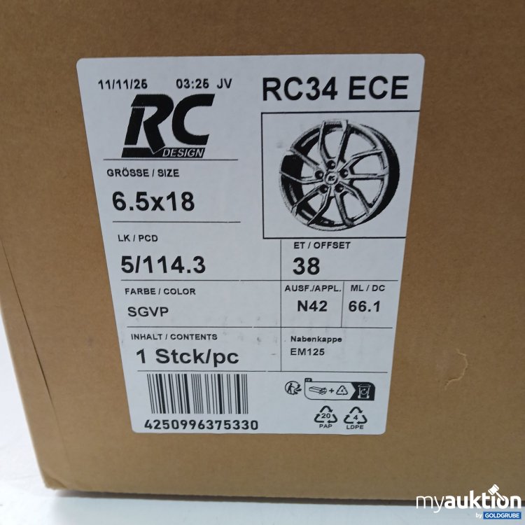 Artikel Nr. 961480: BROCK RC34 ECE 6.5JX18  5/114.3 ET38 ML 66.1