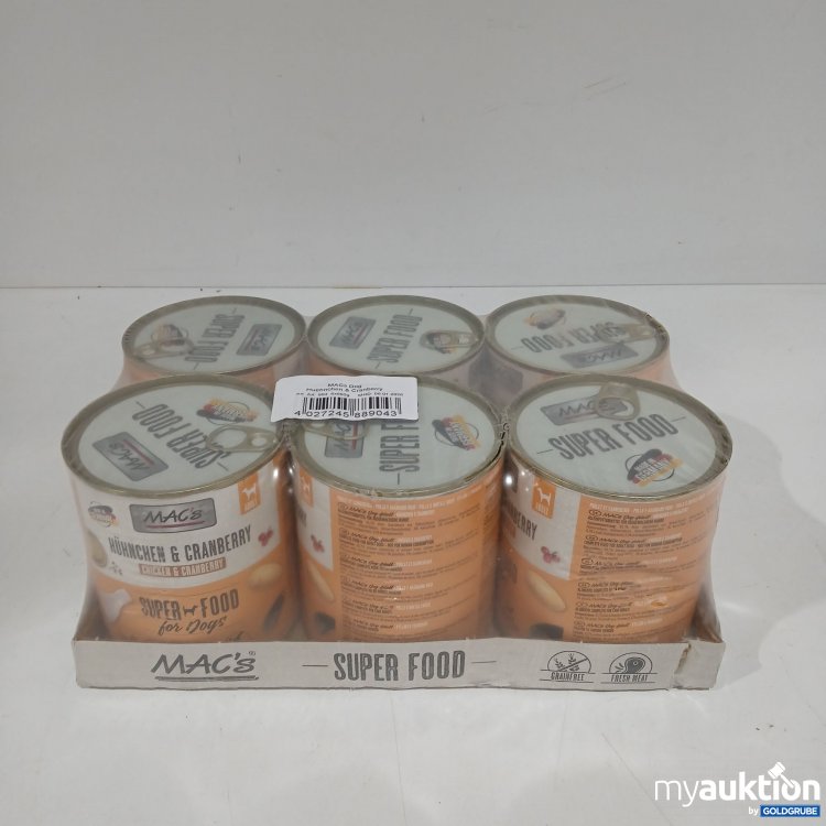 Artikel Nr. 808481 Artikel Nr. 808481: Mac's Hundefutter Hühnchen & Cranberry 6x800g