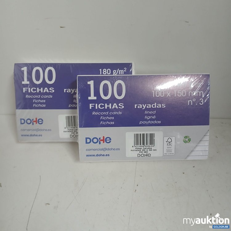 Artikel Nr. 875481: Dohe 100 Fichas Record cards 100x150mm 2er Pack