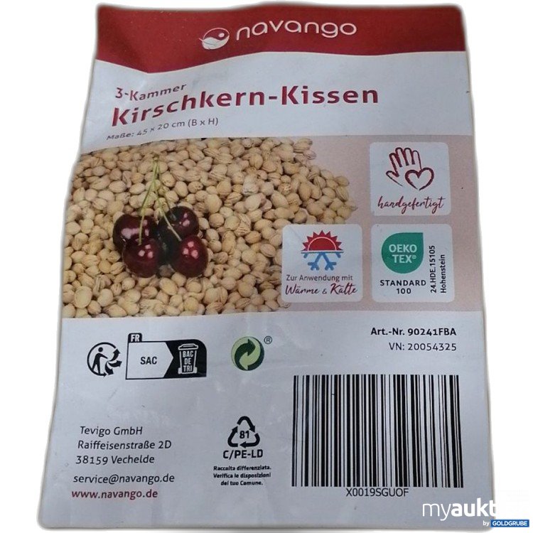 Artikel Nr. 892481 Artikel Nr. 892481: Navango 3-Kammer Kirschkernkissen 45x20cm