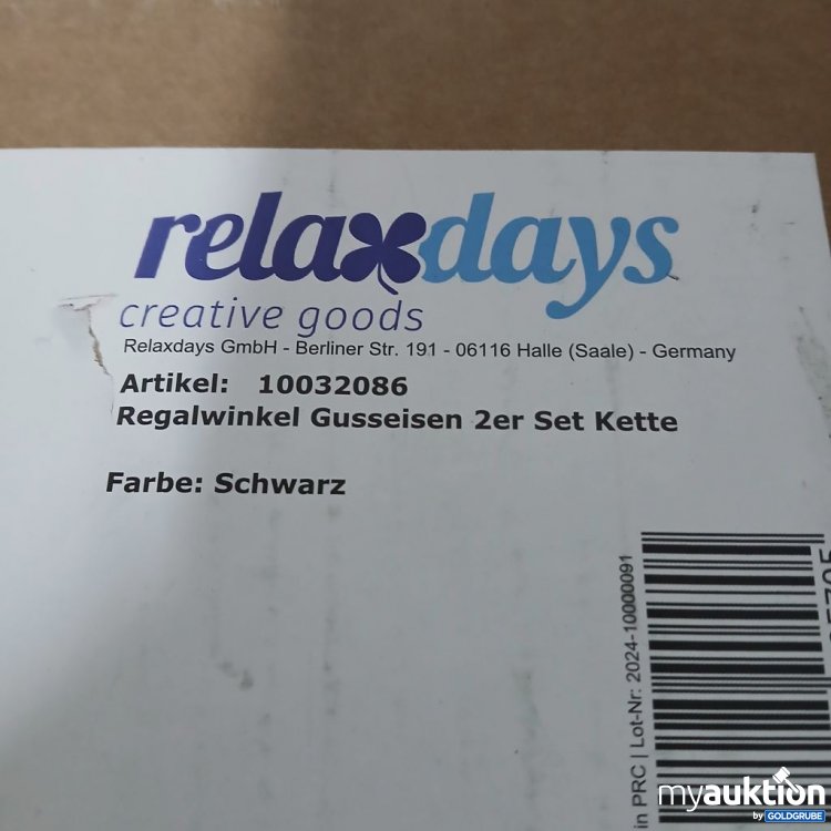 Artikel Nr. 918481: relaxdays Regalwinkel Gusseisen 2er Set Kette