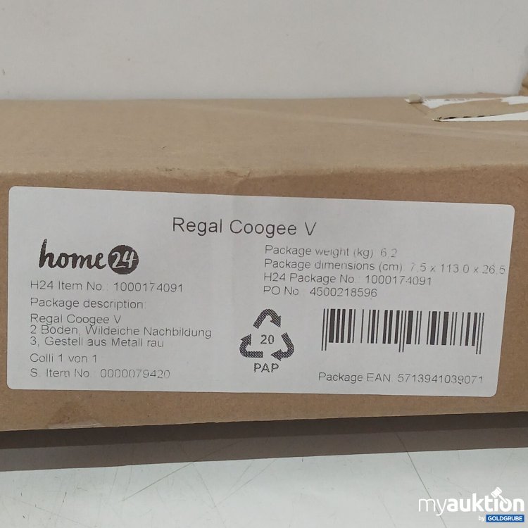 Artikel Nr. 478482: home24 Regal Coogee V Nr.1000174091 Metall/Wildeiche