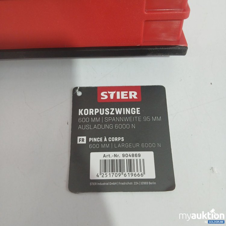 Artikel Nr. 855482 Artikel Nr. 855482: Stier Korpuszwinge 600mm Spannweite 95mm Ausladung 6000N