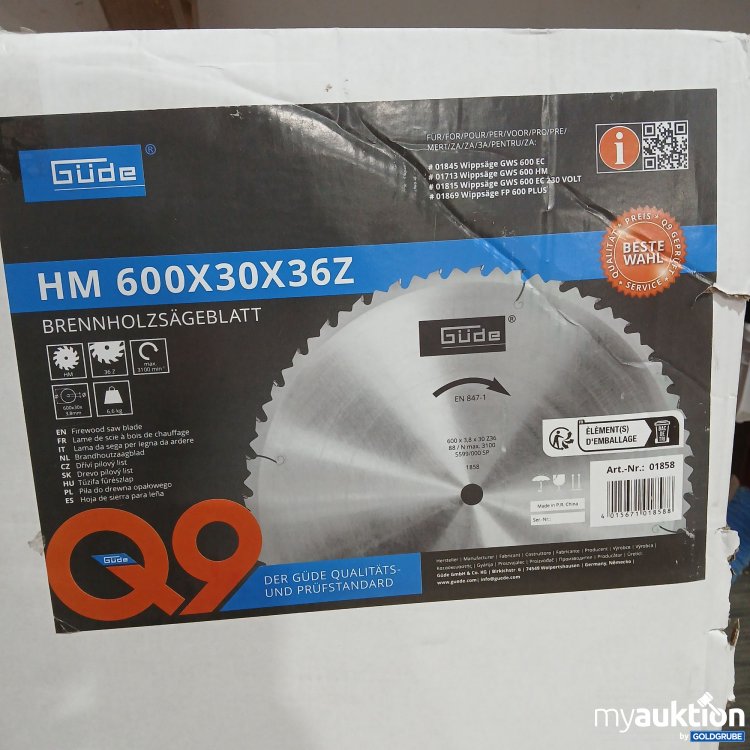 Artikel Nr. 955482: Güde Brennholzsägeblatt Q9  HM 600X30X36Z
