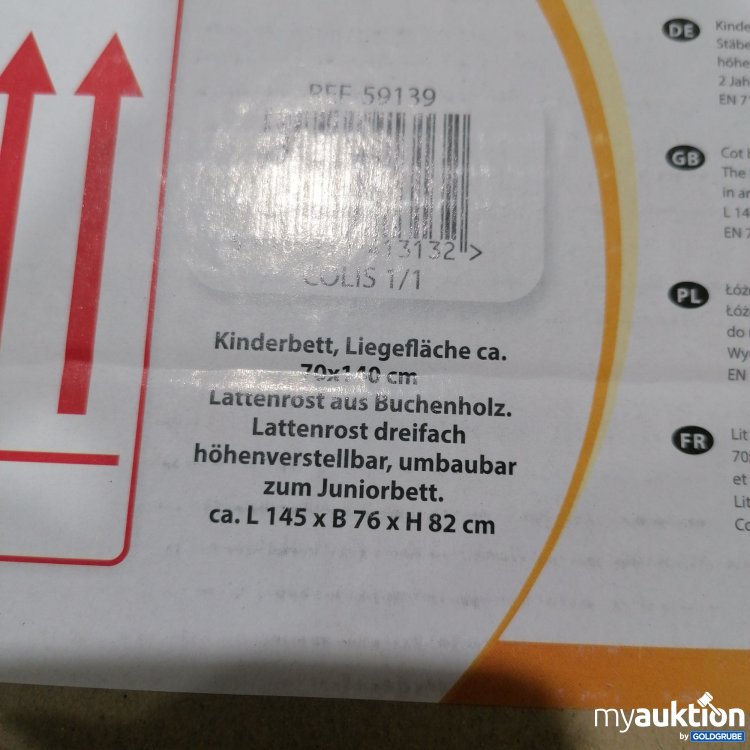 Artikel Nr. 896483: Amali Kinderbett 70x140cm verstellbar auf 145x76x82cm