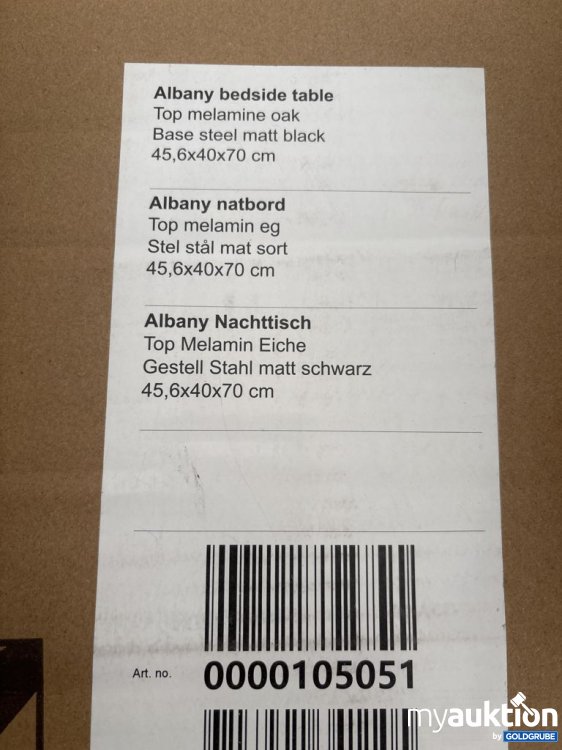 Artikel Nr. 921484: Albany Nachttisch Melamin Eiche Stahl schwarz