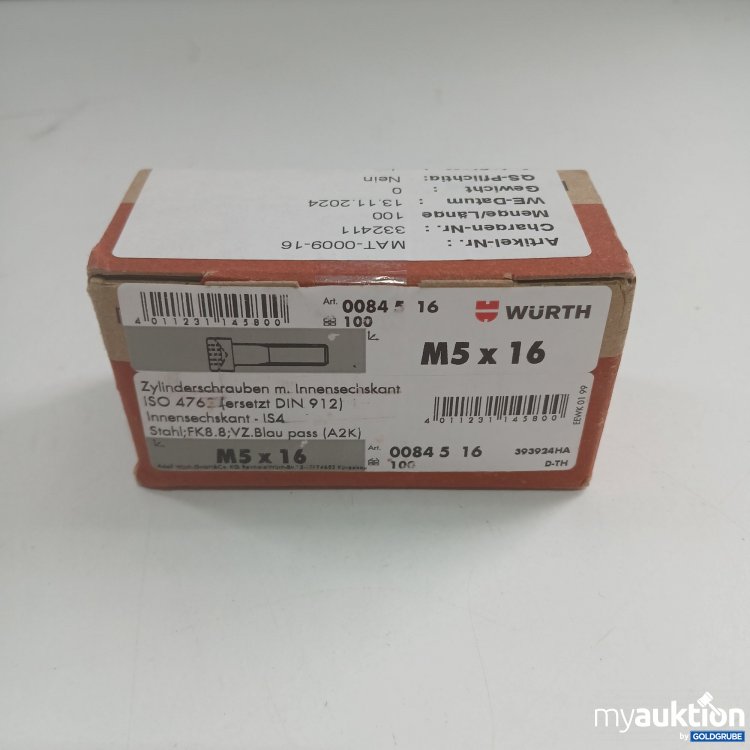Artikel Nr. 439487: Würth M5x16 Zylinderschrauben 
