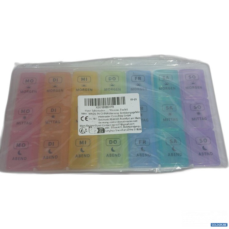 Artikel Nr. 882487: Kunststoff Medikamenten Schachteln Mo-So 