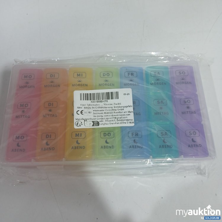 Artikel Nr. 882487: Kunststoff Medikamenten Schachteln Mo-So 