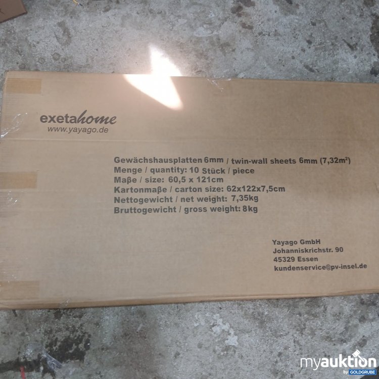 Artikel Nr. 445489 Artikel Nr. 445489: exetahome Gewächshausplatten 6mm 60,5 x121 cm