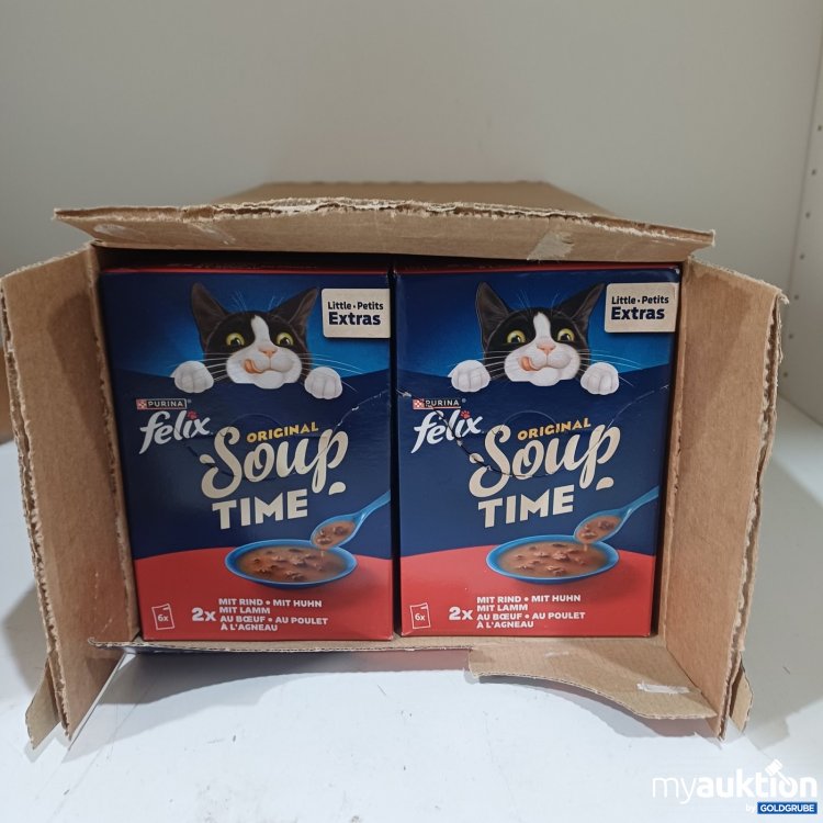 Artikel Nr. 471489: Purina Felix 6x Soup Time Katzenfutter mit Rind, Huhn und Lamm 6 x 48g pro Pkg.