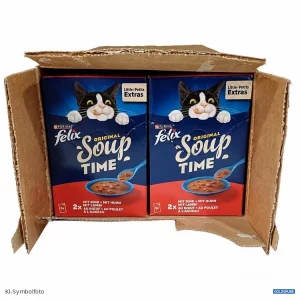 Artikel 471489: Purina Felix 6x Soup Time Katzenfutter mit Rind, Huhn und Lamm 6 x 48g pro Pkg.