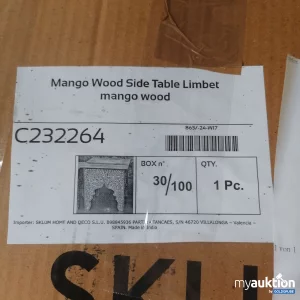 Auktion Sklum Mango Wood Side Table Limbet C232264