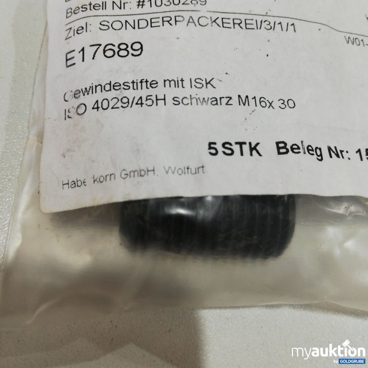 Artikel Nr. 380490 Artikel Nr. 380490: Gewindestifte mit ISK M26x30