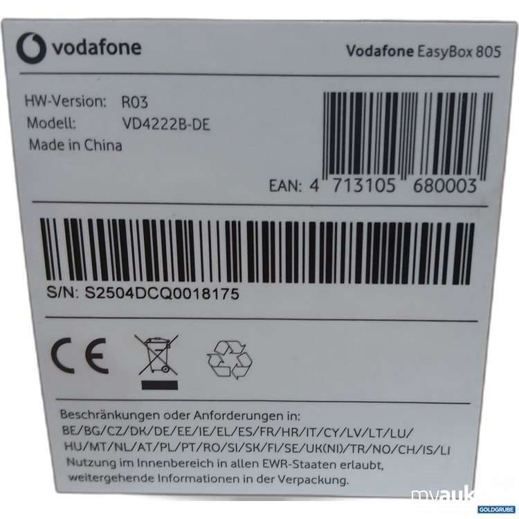 Artikel Nr. 443491: Vodafone Easy Box 805 Model: VD4222B-DE 