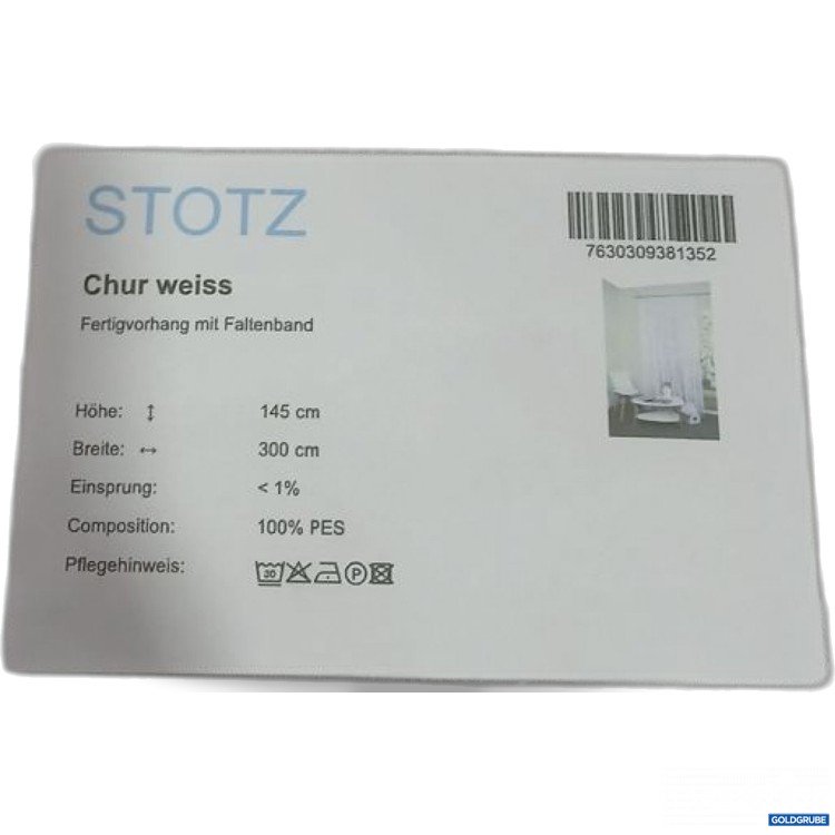 Artikel Nr. 447492: STOTZ Chur weiss Fertigvorhang mit Faltenband H:143cm B: 300cm