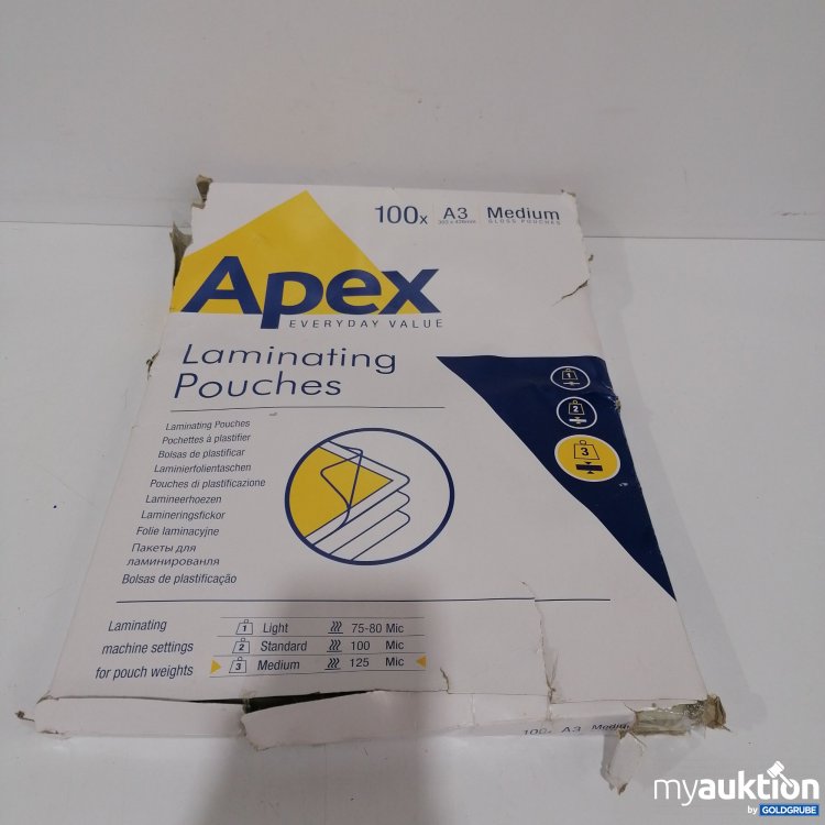 Artikel Nr. 847492 Artikel Nr. 847492: Apex Laminier-Folientaschen Medium 100xA3, 303x436mm
