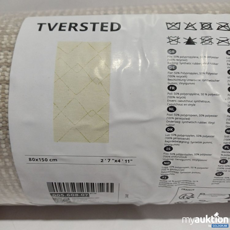 Artikel Nr. 884492: Ikea Teppich 80x150cm, weiß mit Muster Tversted