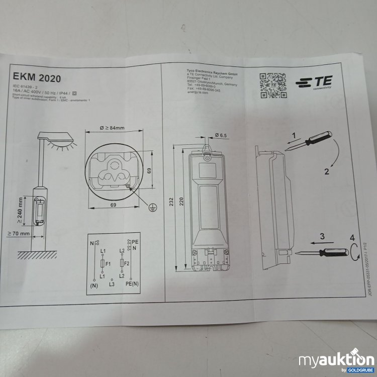 Artikel Nr. 954492: Tyco Electronics Übergangs-und Sicherungskasten EKM 2020 