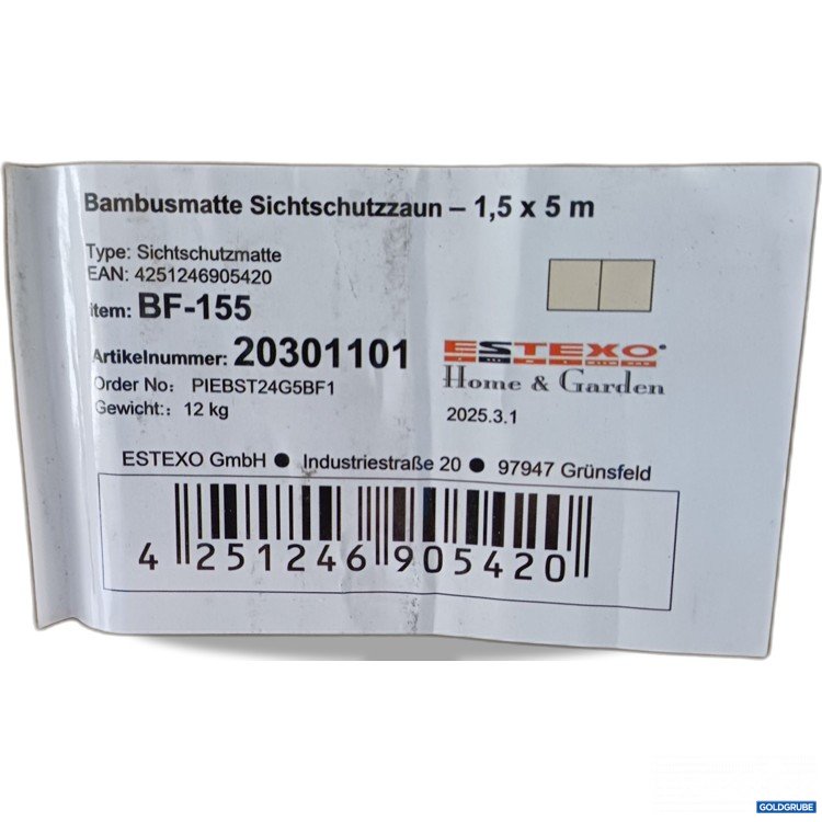 Artikel Nr. 884493: home-garden Bambusmatte Sichtschutzzaun, 1,5x5m 20301101