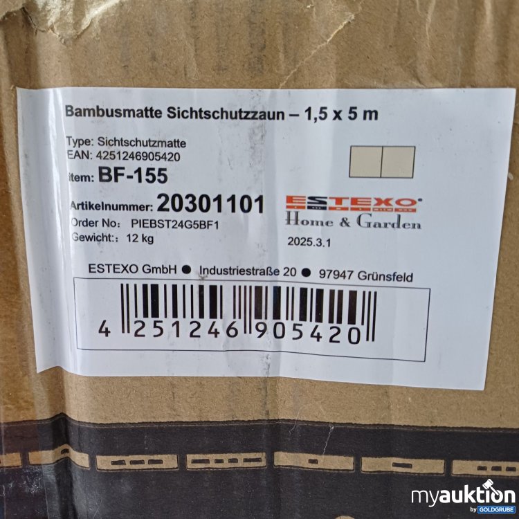 Artikel Nr. 884493: home-garden Bambusmatte Sichtschutzzaun, 1,5x5m 20301101