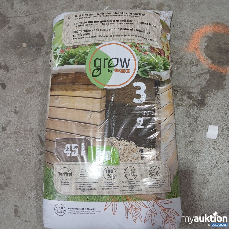 Artikel Nr. 855494 Artikel Nr. 855494: Grow by Obi Bio Garten und Hochbeeterde torffrei 45L