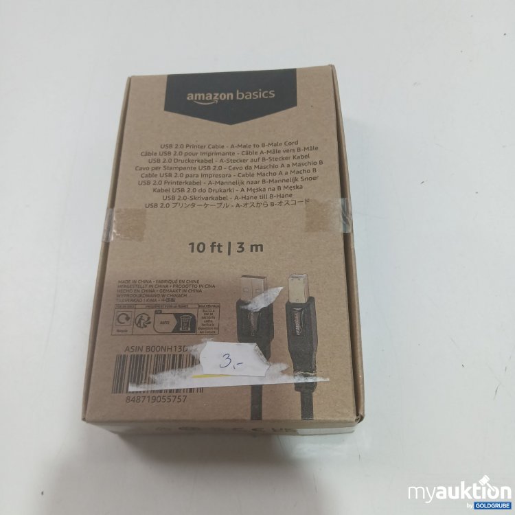 Artikel Nr. 906494 Artikel Nr. 906494: Amazon Basics USB 2.0 Druckerkabel A-Stecker auf B-Stecker Kabel 3m