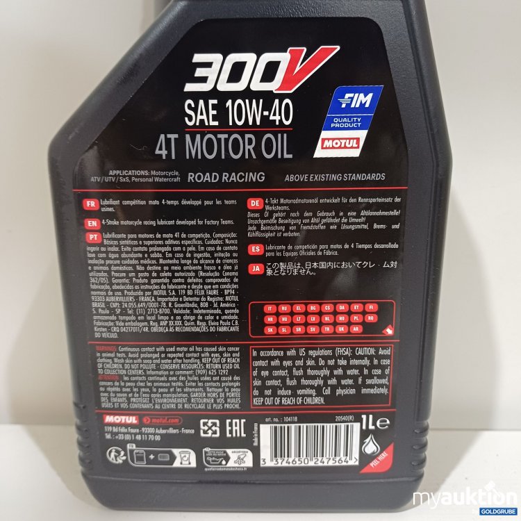 Artikel Nr. 985494: Motul 300V Factory Line 10W-40 4T, Hochleistungsmotorräder, 1L