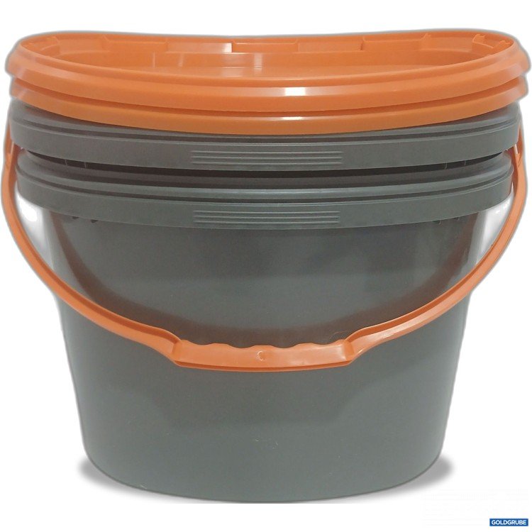 Artikel Nr. 998494: Eimer grau mit orangen Deckel 2x