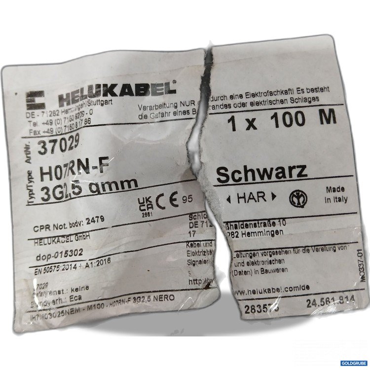 Artikel Nr. 888496: Helukabel 100m 37029 H07RN F 3G2.5gmm