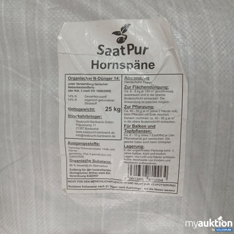 Artikel Nr. 993497: SaatPur Hornspäne 25kg 
