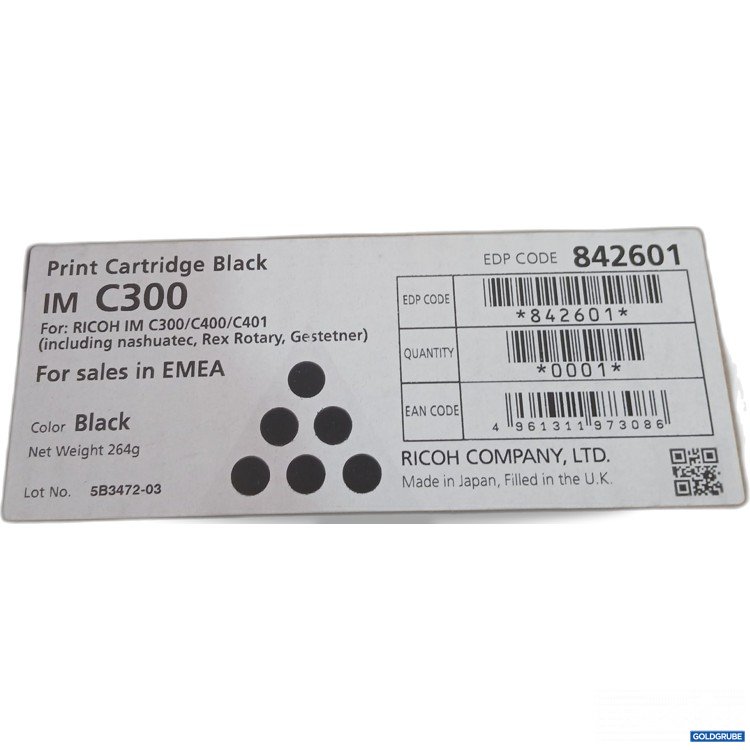 Artikel Nr. 996497 Artikel Nr. 996497: Ricoh Print Cartridge Black IM C300 264g