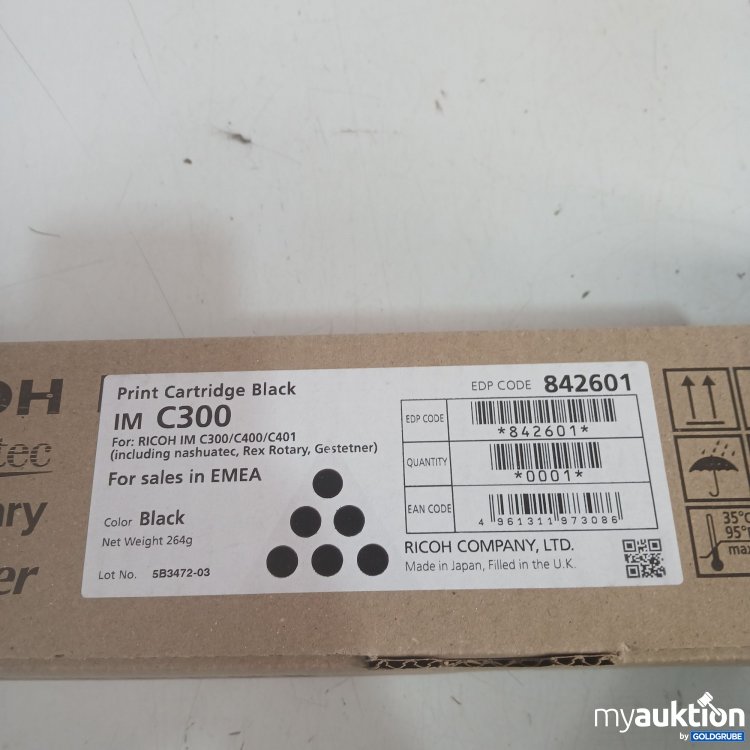 Artikel Nr. 996497 Artikel Nr. 996497: Ricoh Print Cartridge Black IM C300 264g