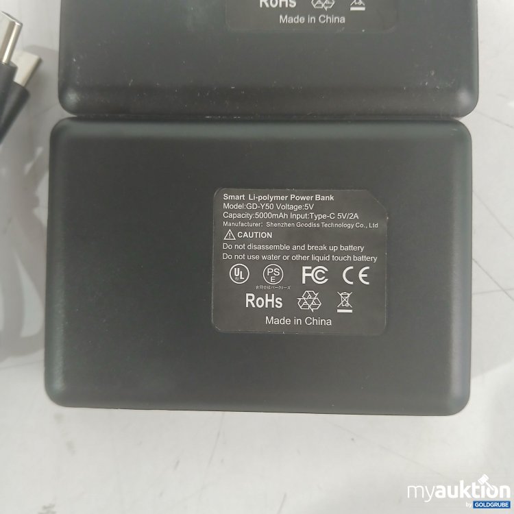 Artikel Nr. 446498 Artikel Nr. 446498: Smart Li-Polymer Powerbank Modell GD-Y50 2Stk