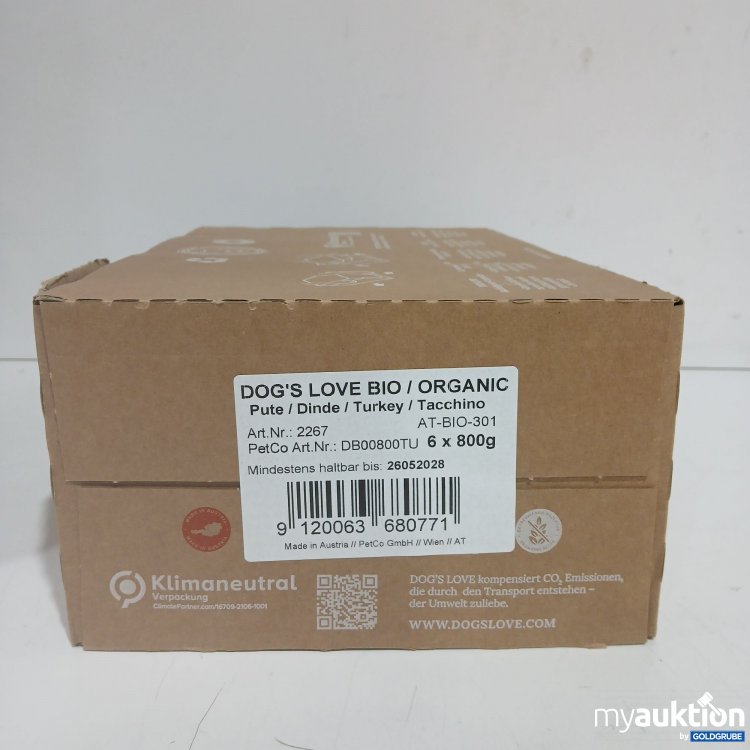 Artikel Nr. 891498: Dogs Love Bio Pute Hundefutter 6x800g
