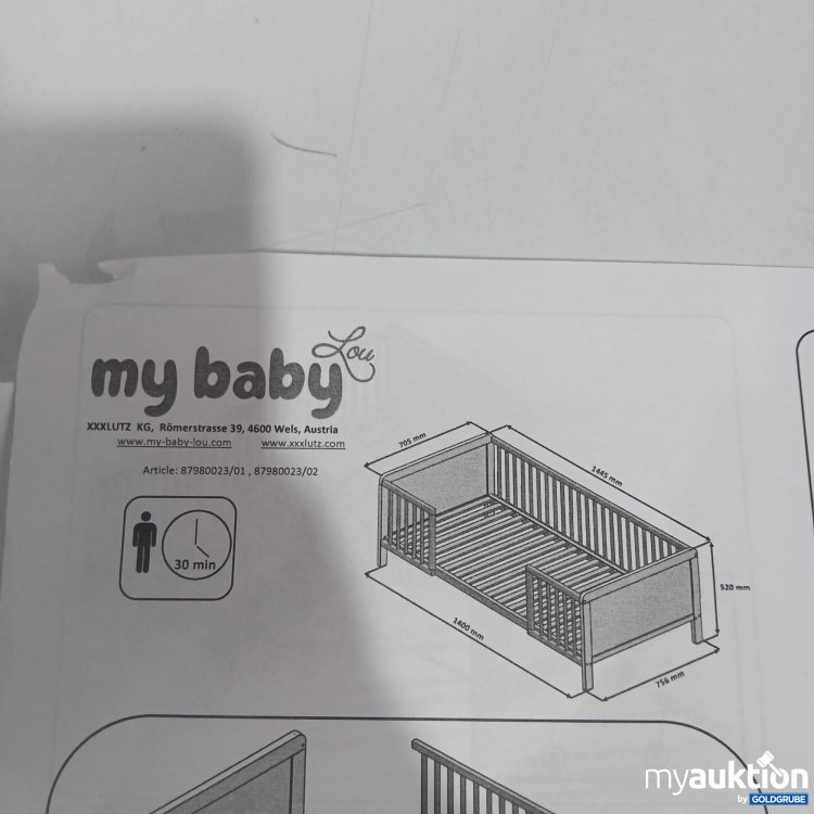 Artikel Nr. 855499 Artikel Nr. 855499: XxxLutz Baby Bett 87980023/01 146x77x10cm
