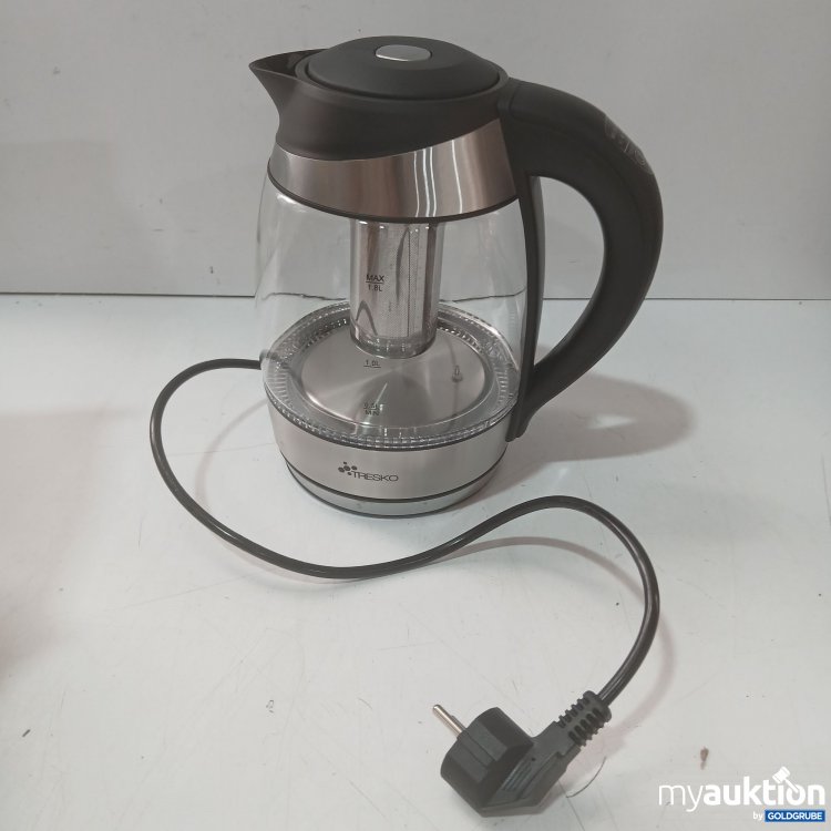 Artikel Nr. 995499 Artikel Nr. 995499: Tresko LED Glas/ Edelstahl Wasserkocher Model GWK09 1,8L