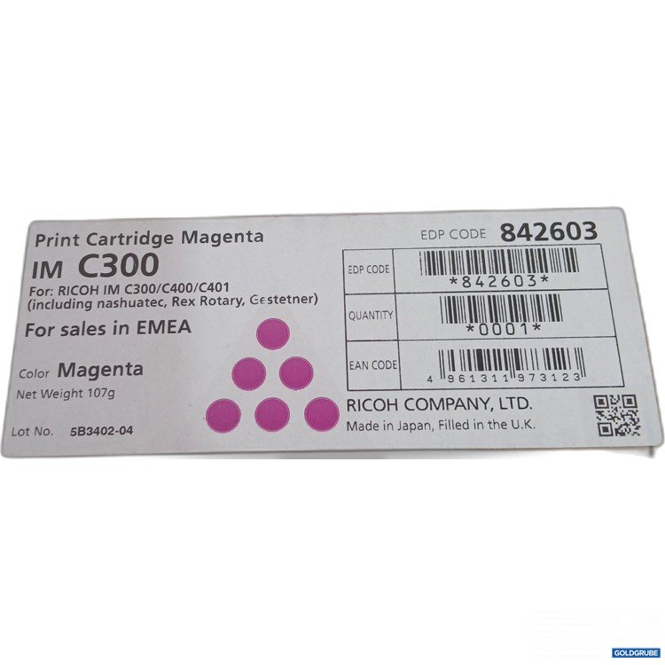 Artikel Nr. 996499 Artikel Nr. 996499: Ricoh Print Cartridge Magenta IM C300 107g