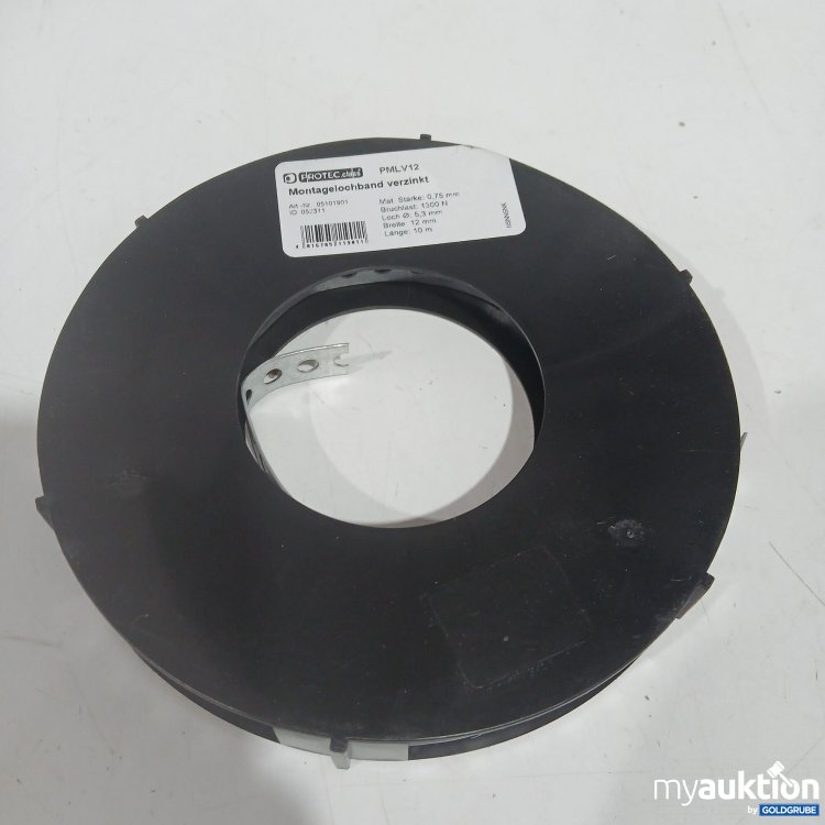 Artikel Nr. 524500: Protect Montagelochband verzinkt 0,75mm Loch ø5,3mm Breite 12mm Länge 10m 