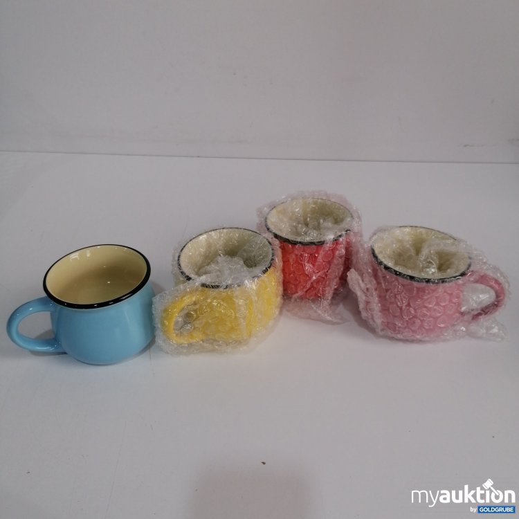 Artikel Nr. 850500: Tassen 4x verschiedene Farben 7x8cm