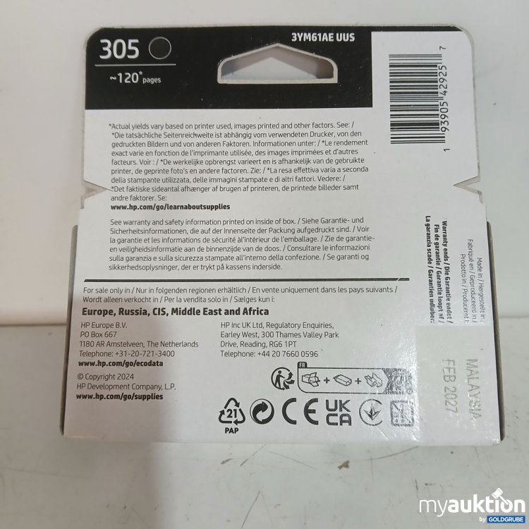 Artikel Nr. 934501 Artikel Nr. 934501: HP 305 Black Tintenpatrone