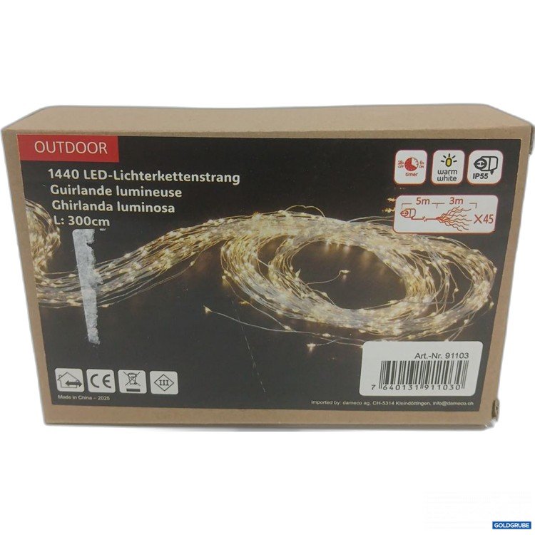 Artikel Nr. 447502: Outdoor LED-Lichterkettenstrang 1440 warmweiß OUTDOOR 300 cm