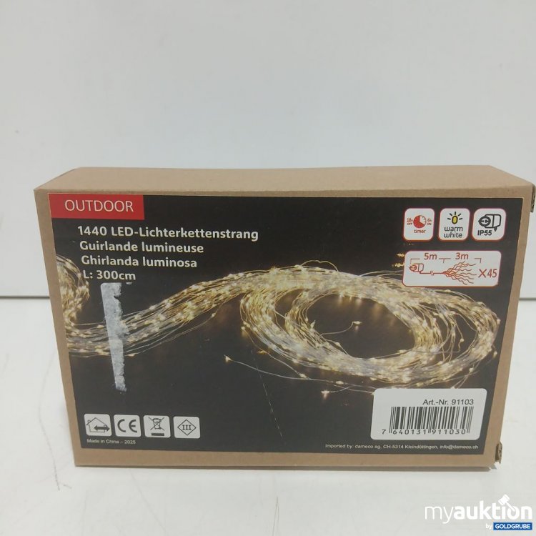 Artikel Nr. 447502: Outdoor LED-Lichterkettenstrang 1440 warmweiß OUTDOOR 300 cm