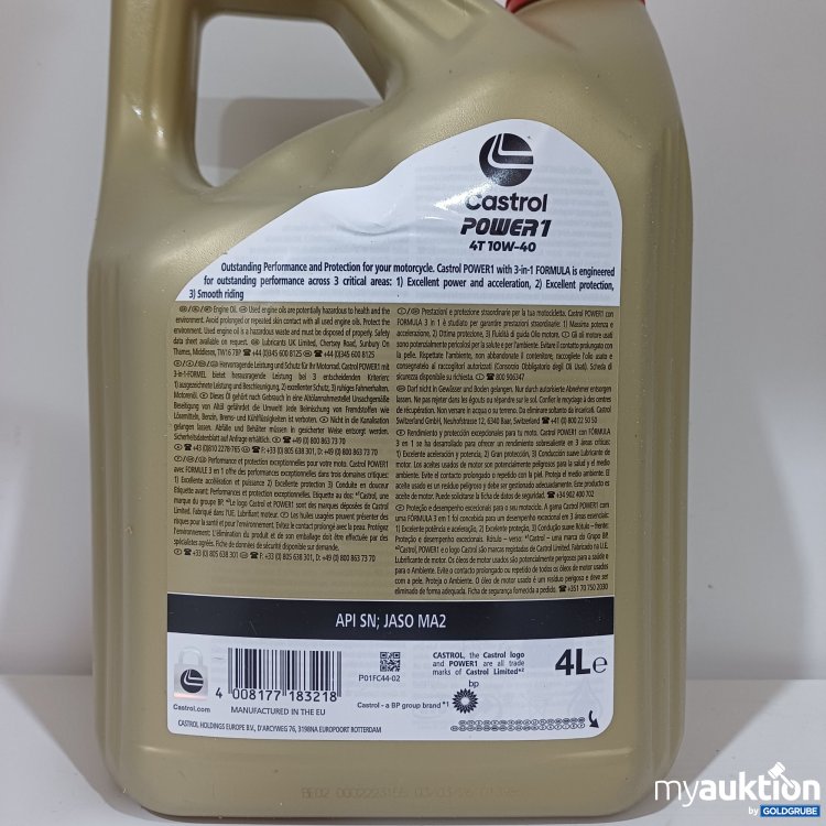 Artikel Nr. 985502: Castrol Power 1 4T 10W-40 Motorradöl, 4L