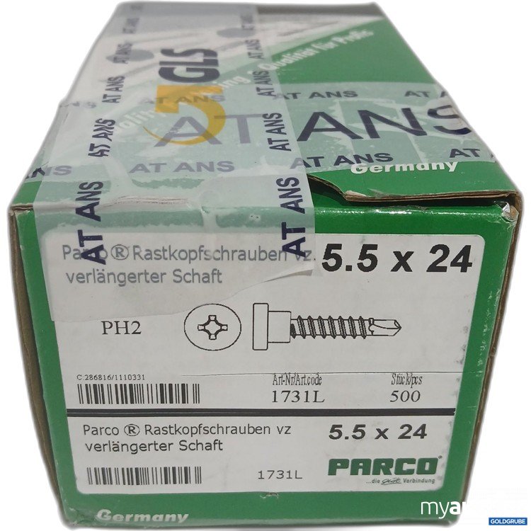 Artikel Nr. 524503: Parco Rastkopfschrauben verzinkt verlängerter Schaft 5,5x24 500Stk PH2 