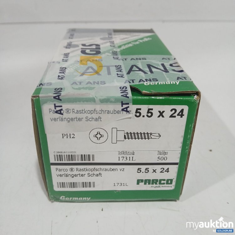 Artikel Nr. 524503: Parco Rastkopfschrauben verzinkt verlängerter Schaft 5,5x24 500Stk PH2 