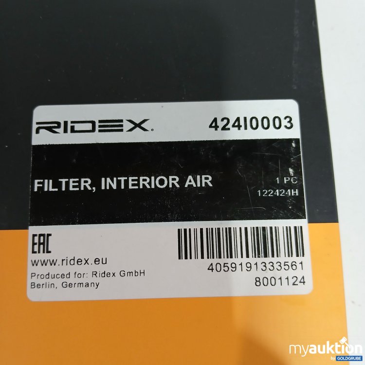 Artikel Nr. 799503 Artikel Nr. 799503: Ridex Innenraumfilter 424I0003