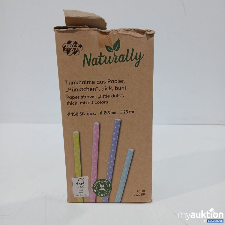 Artikel Nr. 877503: Decor Service Naturally Trinkhalme aus Papier 150stk 