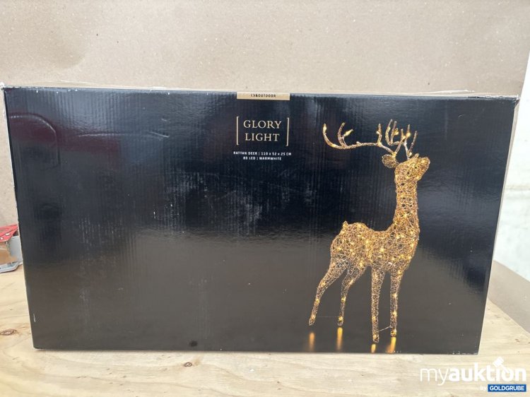 Artikel Nr. 921503: GLORY LIGHT Rattan Deer 80 LED warmwhite