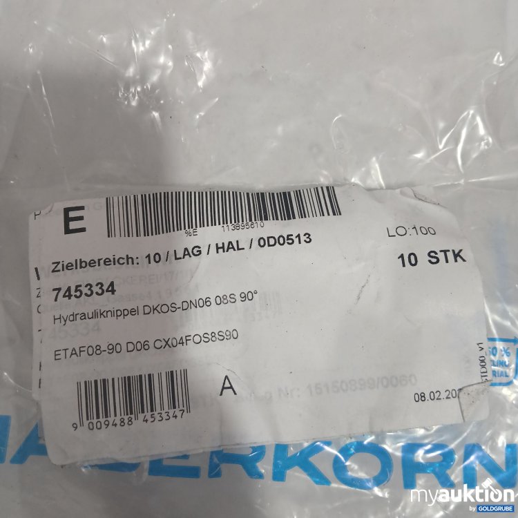 Artikel Nr. 870504 Artikel Nr. 870504: Hydrauliknippel DKOS-DN06 08S 90° 10Stk